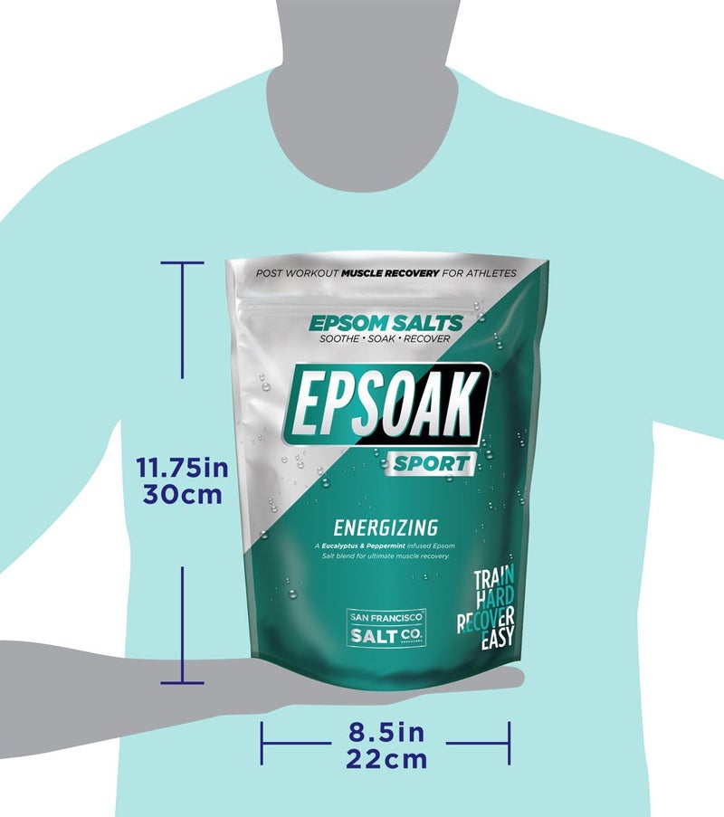 Epsoak Sport: Epsom Salt Soak for Athletes â€“ Fast-Dissolving Magnesium Sulfate with Eucalyptus & Peppermint Oils â€“ Energizing Muscle Relief & Post-Workout Recovery â€“ 5 lbs, Made in USA - Image 5